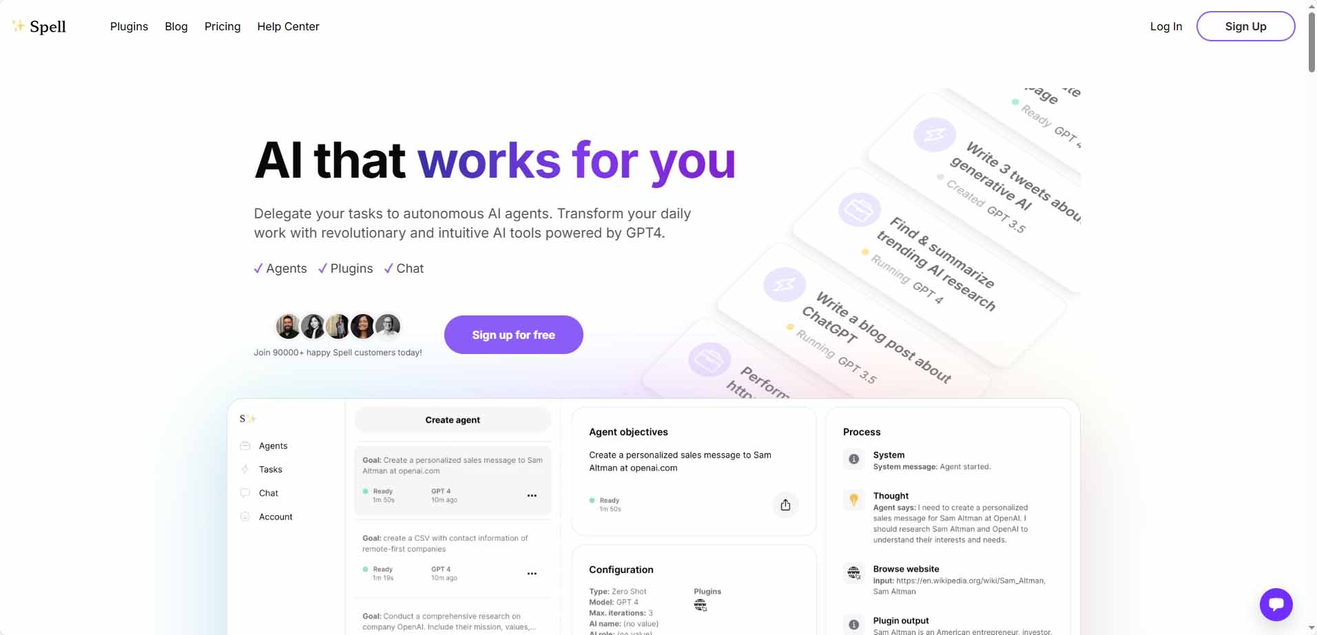 Spell - 自主执行任务的AI智能体平台 | GPT4驱动+100+插件并行工作