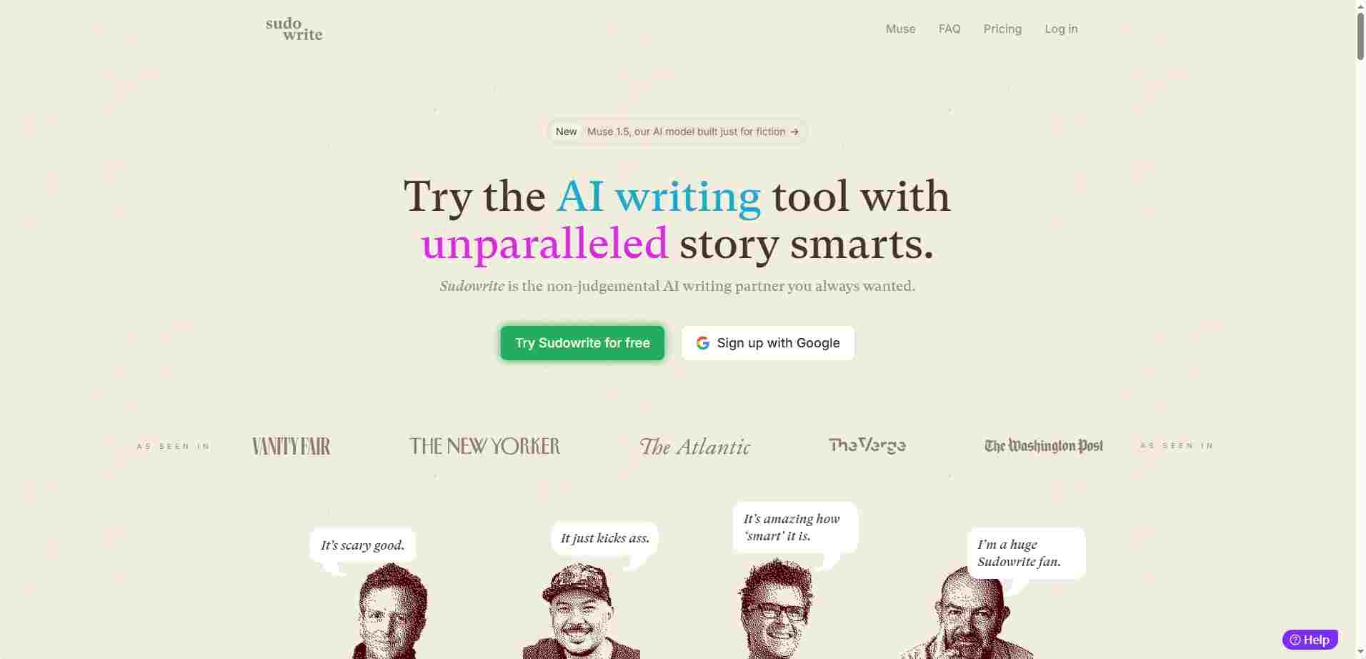 Sudowrite - 小说作家专属AI创作神器 | 从大纲到成稿一站式写作助手