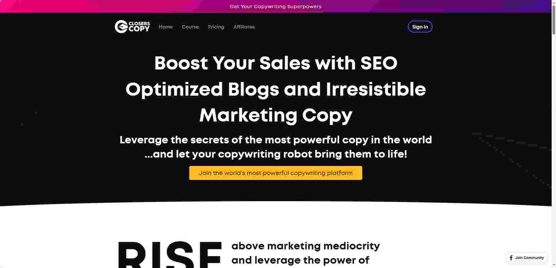 ClosersCopy - 营销文案AI创作利器 | 销售页/广告/邮件一键生成高转化文案