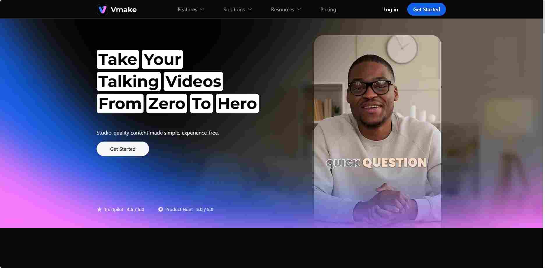 Vmake - AI口播视频智能剪辑工具 | 自动字幕提词器去水印一站式